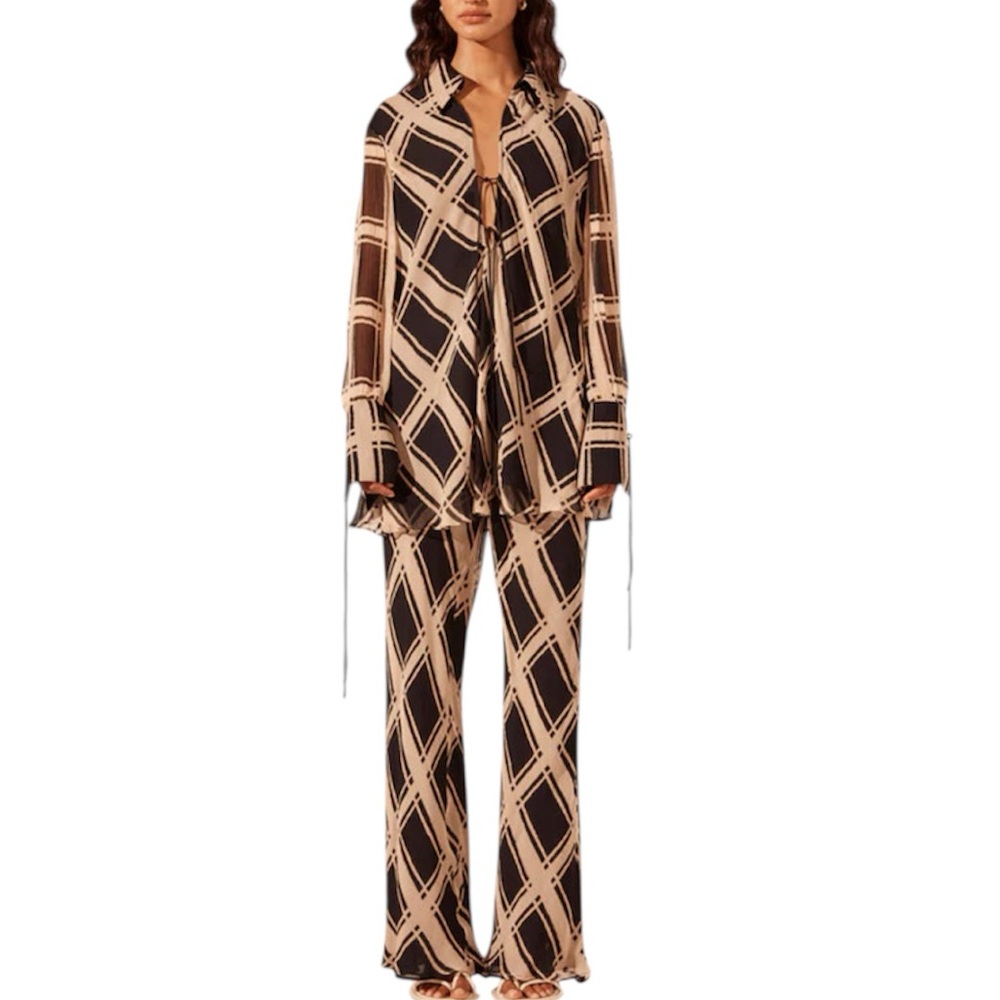 Shona Joy Black and Tan Geometric Set